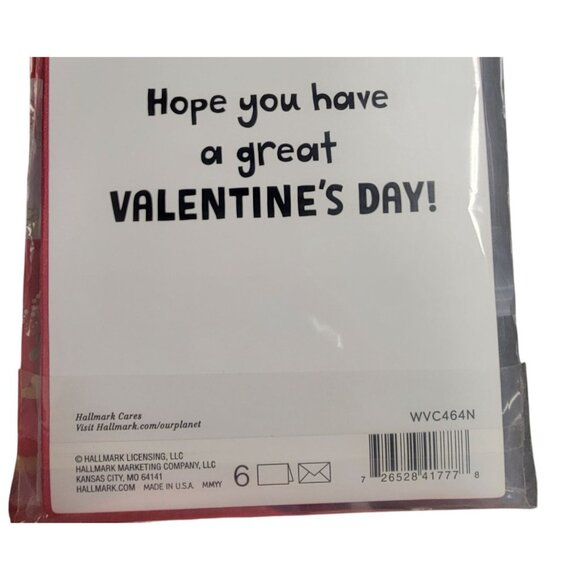 Hallmark 6 Count Valentines Day Card With Heart & Stars Design - Picture 2 of 2